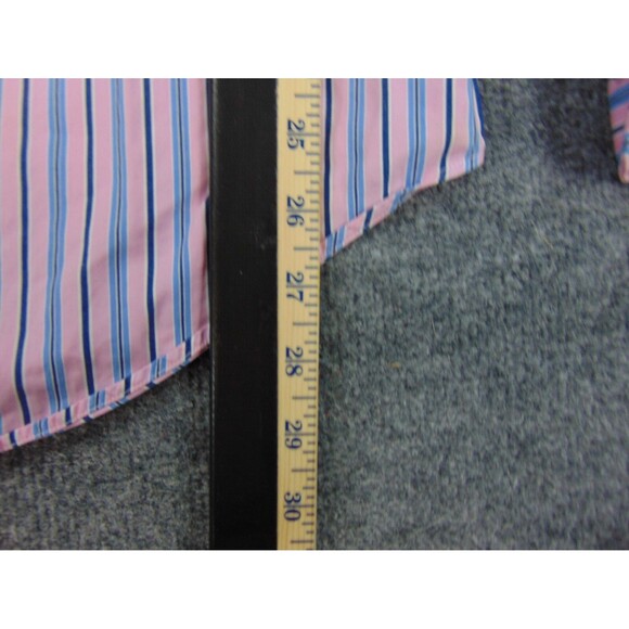 Polo Ralph Lauren Shirt Mens 15.5x34/35 Curham Classic Fit Pink Blue Stripe - Picture 6 of 8